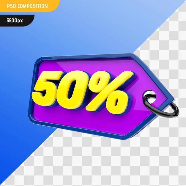 Renderização 3d com 50% de design