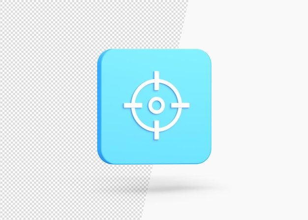 PSD renderização 3d com foco isolado no alvo