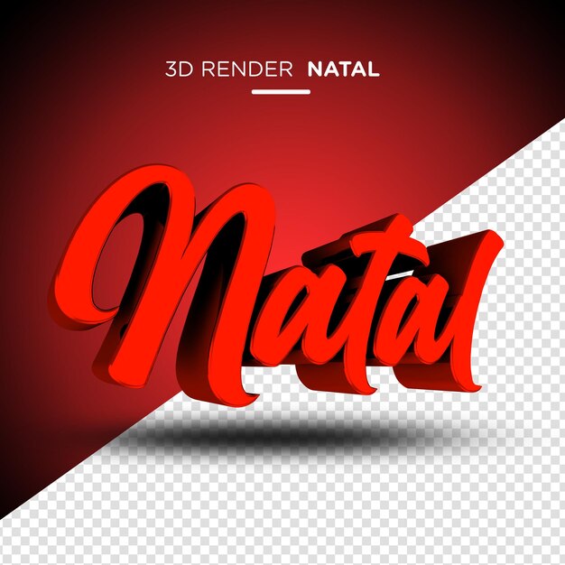 PSD renderização 3d com letras de natal no brasil