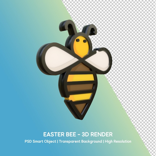 Renderização 3D da Abelha de Páscoa