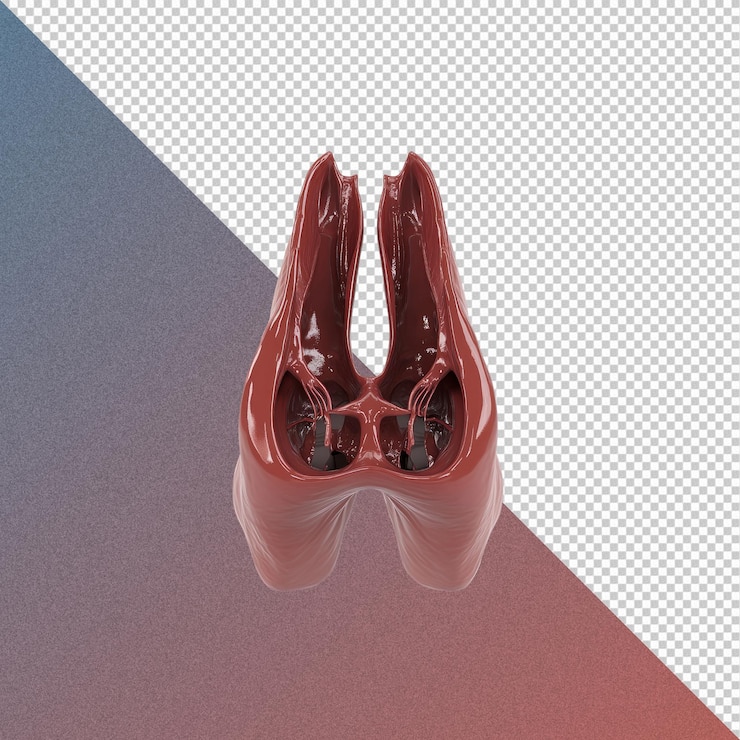 PSD renderização 3d da anatomia da cavidade nasal humana