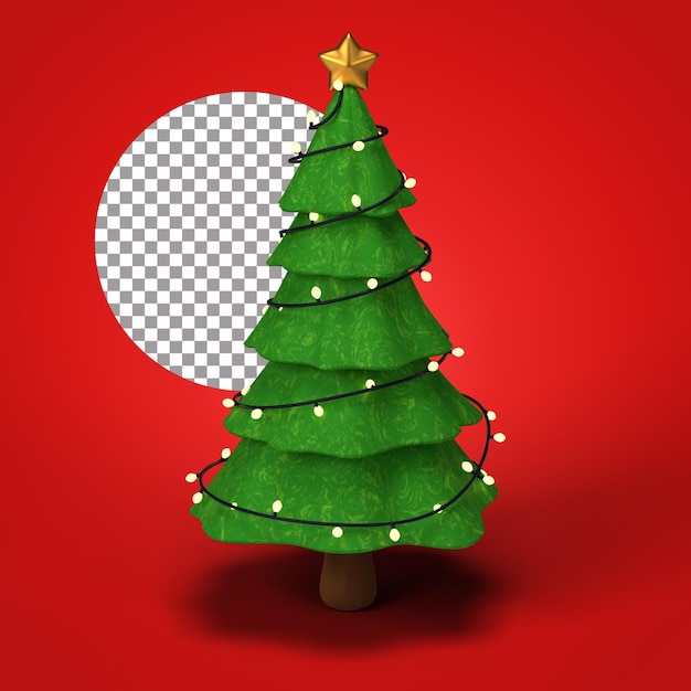 Renderização 3d da árvore de natal