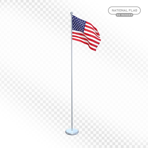 Renderização 3D da bandeira americana