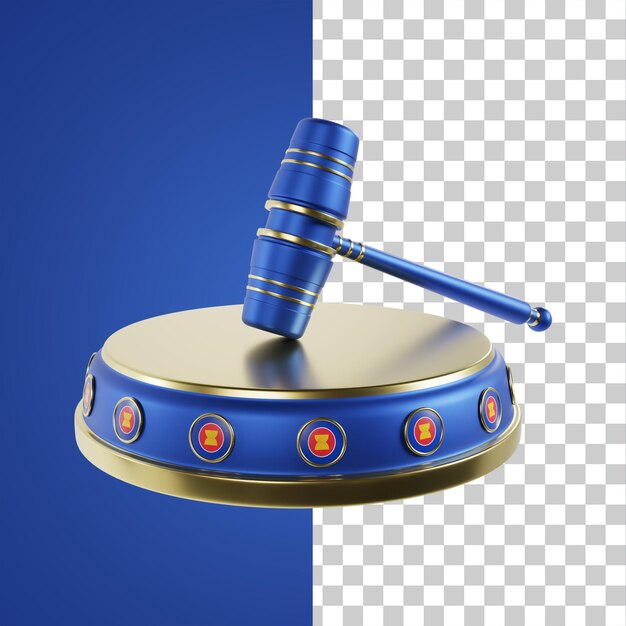 PSD renderização 3d da bandeira asean da justiça