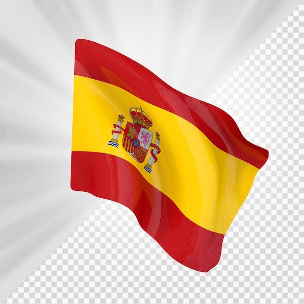 Renderização 3d da bandeira da espanha