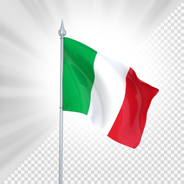 Renderização 3D da bandeira da Itália