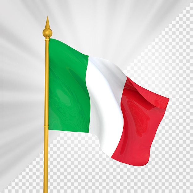 Renderização 3D da bandeira da Itália