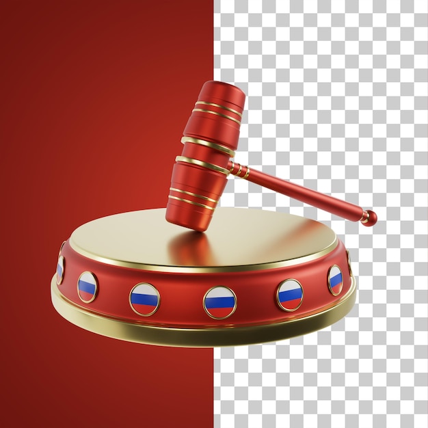 PSD renderização 3d da bandeira da justiça na rússia