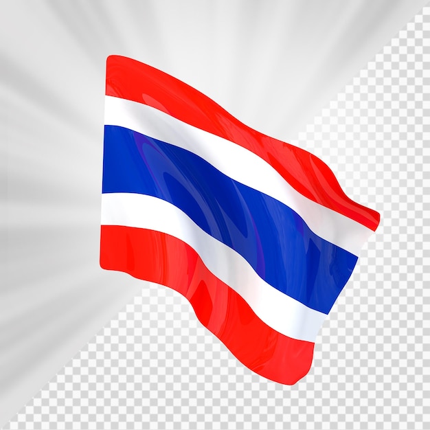 Renderização 3D da bandeira da Tailândia