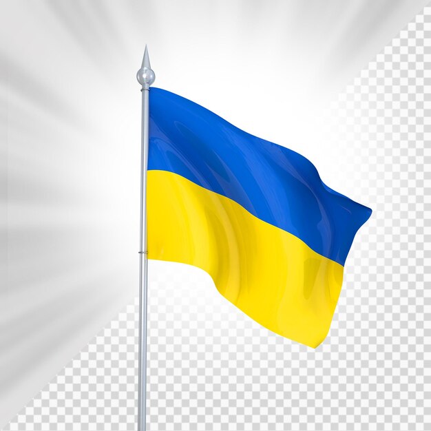 PSD renderização 3d da bandeira da ucrânia