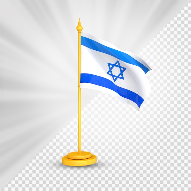 PSD renderização 3d da bandeira de israel