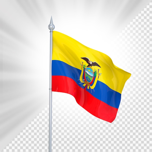 PSD renderização 3d da bandeira do equador