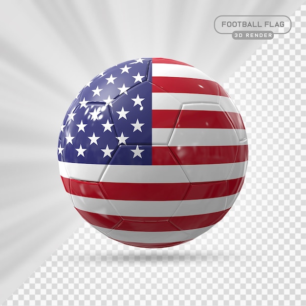 Renderização 3D da Bandeira do Futebol dos Estados Unidos
