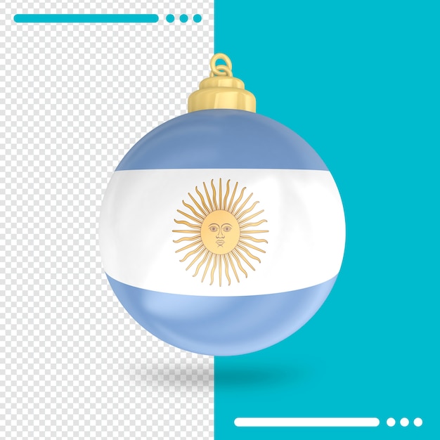 Renderização 3d da bandeira do natal da argentina isolada