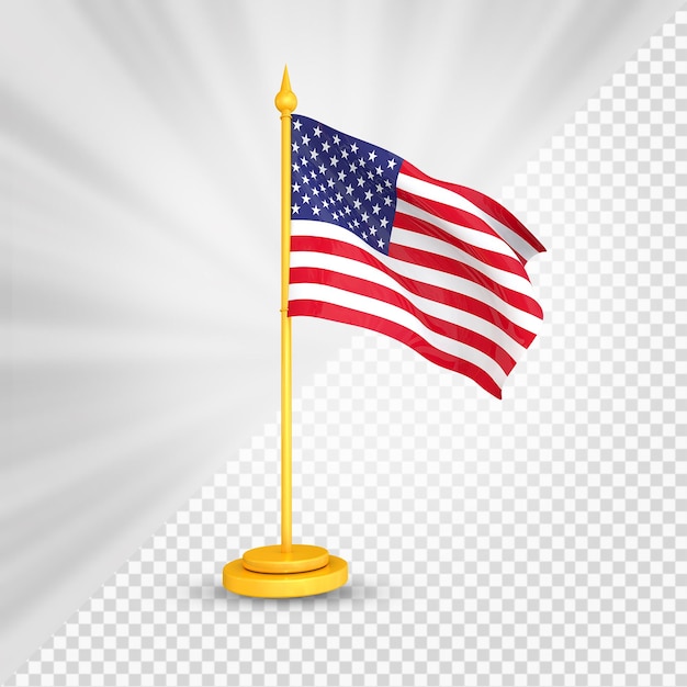 Renderização 3D da bandeira dos Estados Unidos
