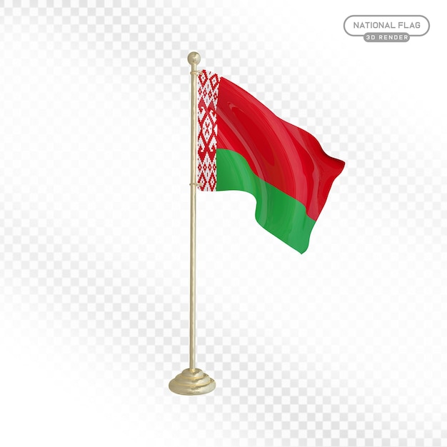 Renderização 3D da Bandeira Nacional da Bielorrússia