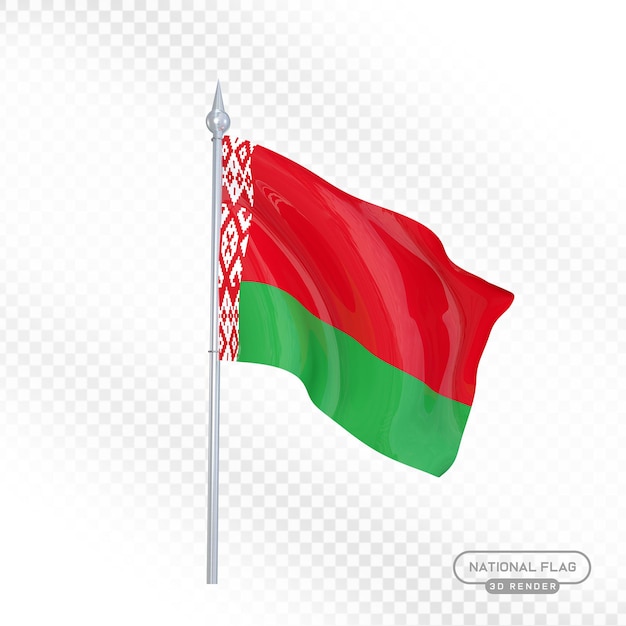 Renderização 3D da Bandeira Nacional da Bielorrússia