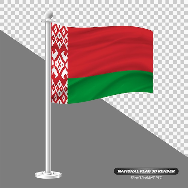 Renderização 3D da Bandeira Nacional da Bielorrússia