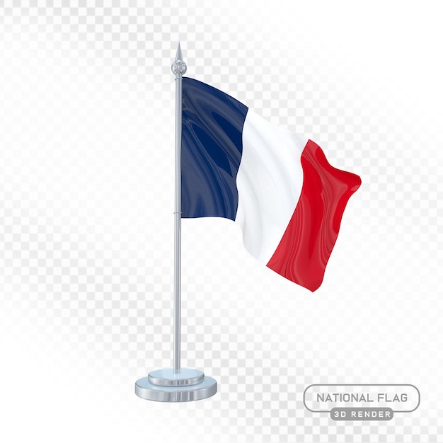Renderização 3D da Bandeira Nacional Francesa