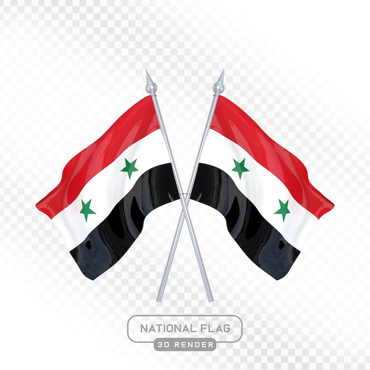 PSD renderização 3d da bandeira nacional síria