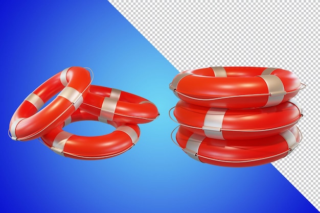 PSD renderização 3d da bóia de resgate isolada