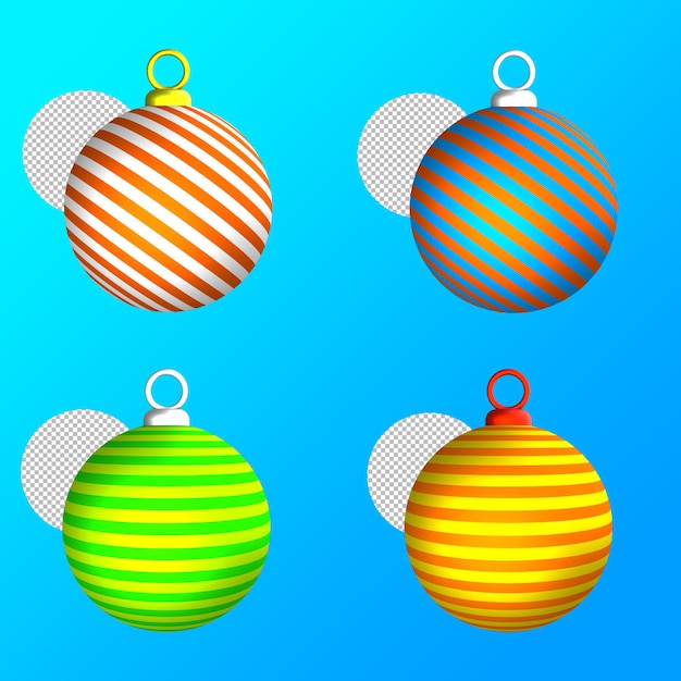 PSD renderização 3d da bola de decoração de natal