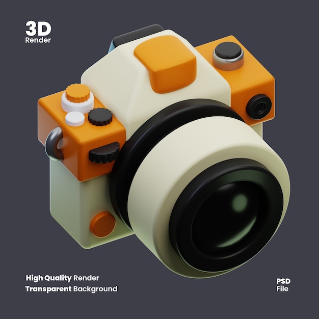 PSD renderização 3d da câmera digital