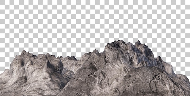 Renderização 3d da cena da paisagem do recorte da montanha de pedra
