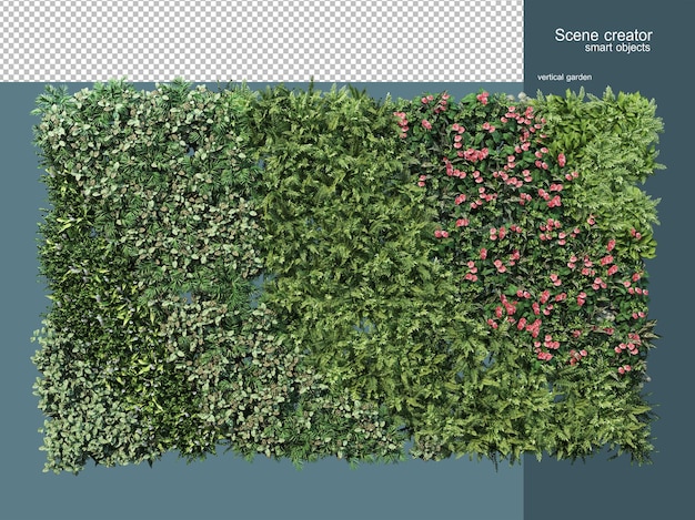 PSD renderização 3d da cerca da planta isolada