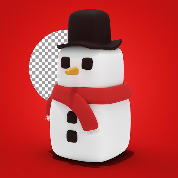 PSD renderização 3d da decoração de natal do boneco de neve