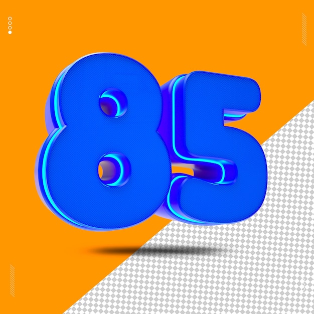 Renderização 3D da fonte em azul