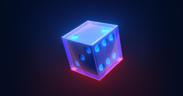 Renderização 3d da ilustração de dados cubo de jogo de cassino imagem 4k