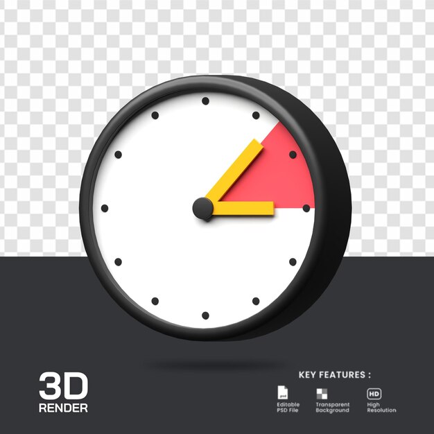 PSD renderização 3d da ilustração do ícone de mudança de tempo