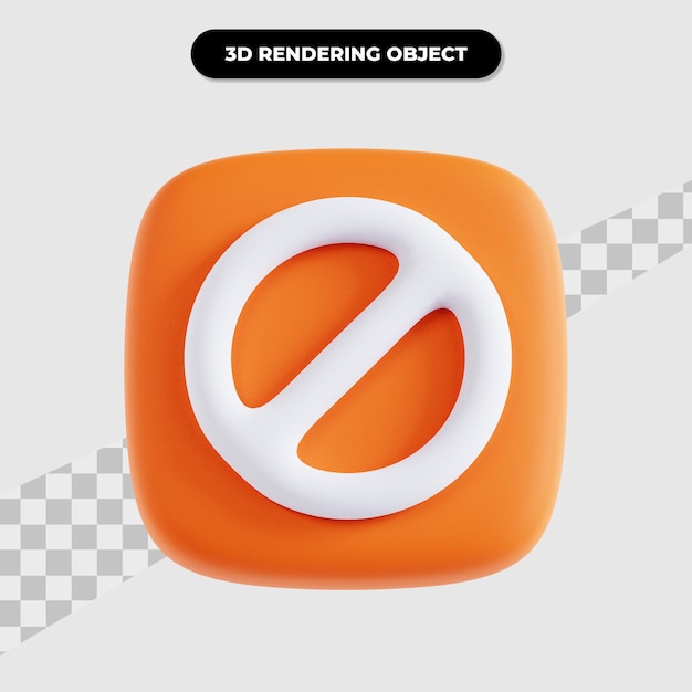 PSD renderização 3d da interface de usuário proibida