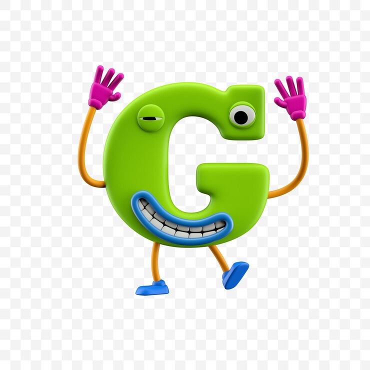PSD renderização 3d da letra a do personagem de desenho animado com um sorriso isolado