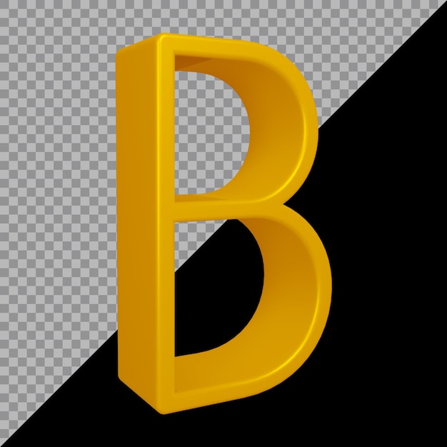 Renderização 3d da letra b do alfabeto