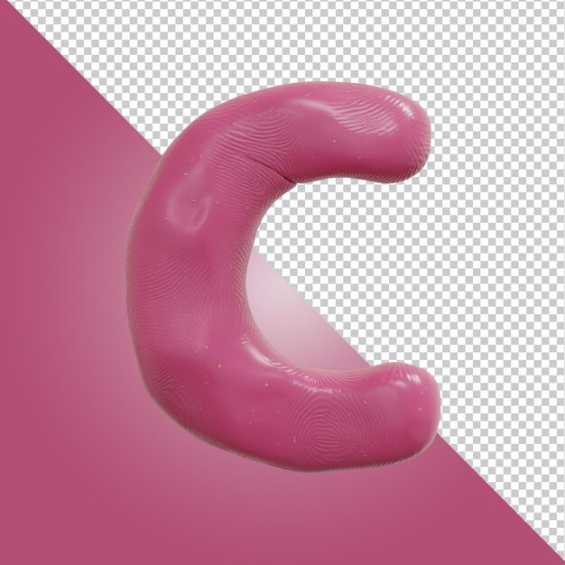 renderização 3D da letra C do alfabeto isolada
