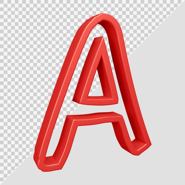 Renderização 3D da letra do alfabeto a