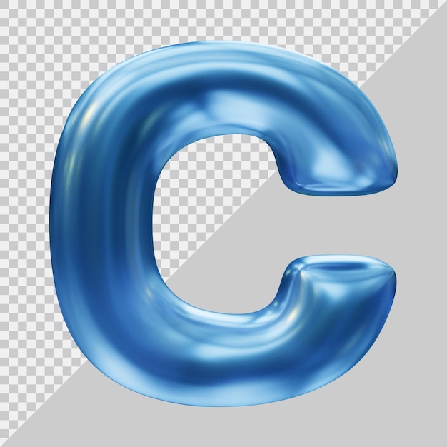 renderização 3D da letra do alfabeto c com estilo moderno