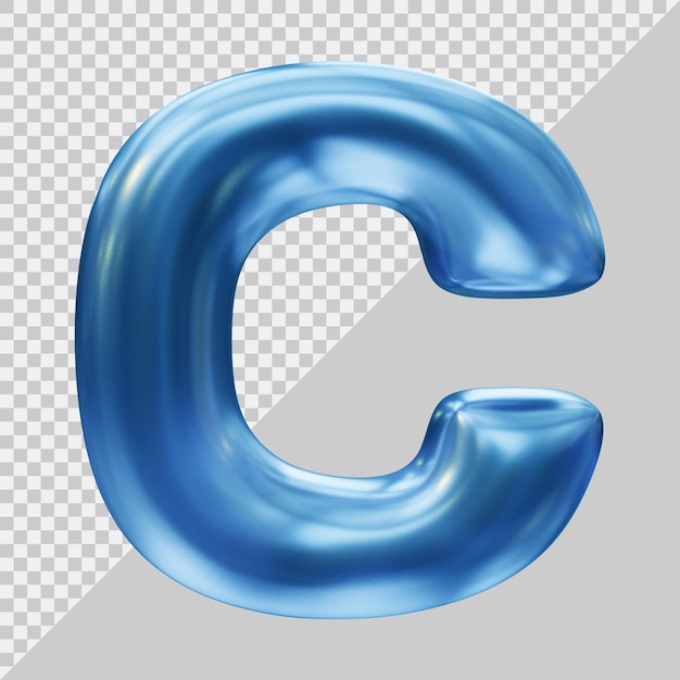 PSD renderização 3d da letra do alfabeto c com estilo moderno