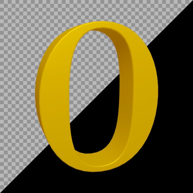 Renderização 3D da letra do alfabeto o