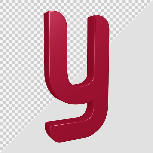Renderização 3d da letra do alfabeto y