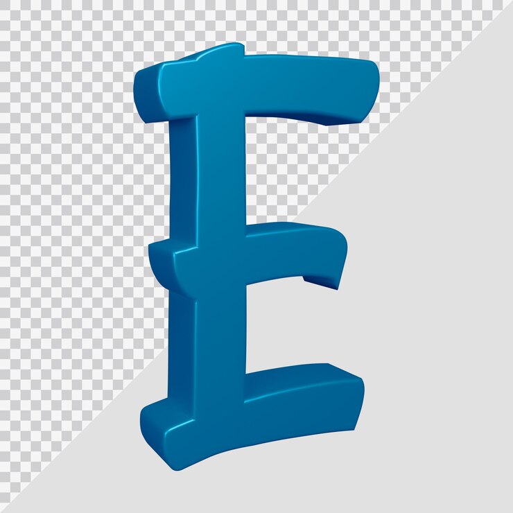 PSD renderização 3d da letra e do alfabeto