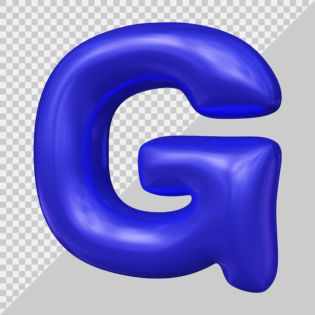 PSD renderização 3d da letra g do alfabeto com estilo moderno