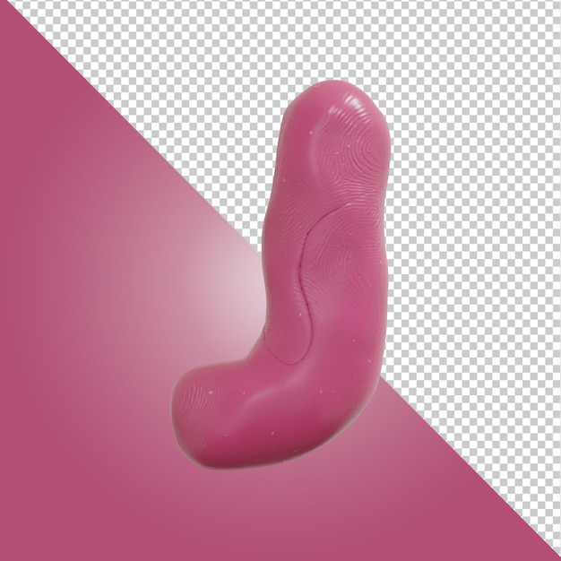 renderização 3D da letra J do alfabeto isolada