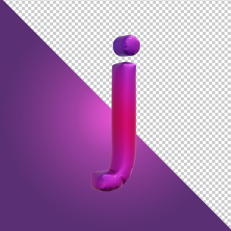 PSD renderização 3d da letra j do alfabeto isolada