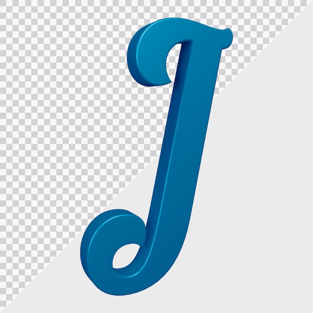 Renderização 3D da letra j do alfabeto