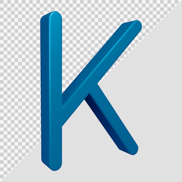 Renderização 3D da letra k do alfabeto