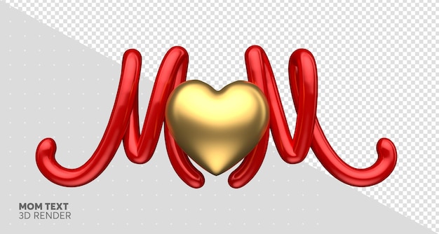 Renderização 3d da mãe de texto