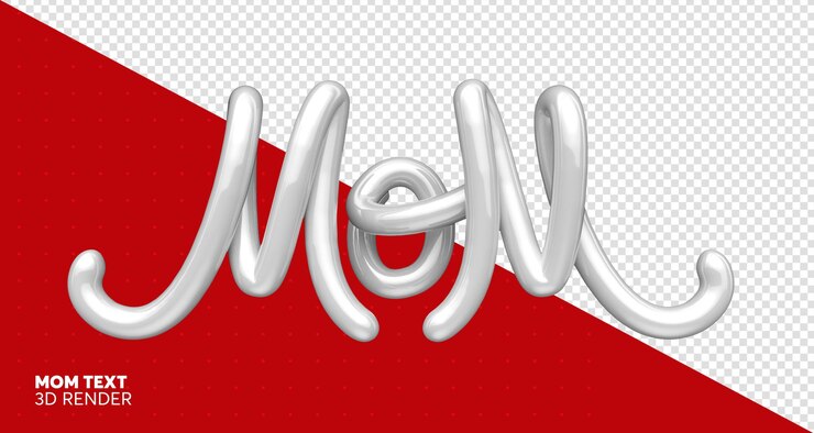 PSD renderização 3d da mãe de texto